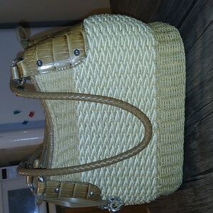 Brighton Delphina Macrame Leather Handbag Vintage Sweet!
